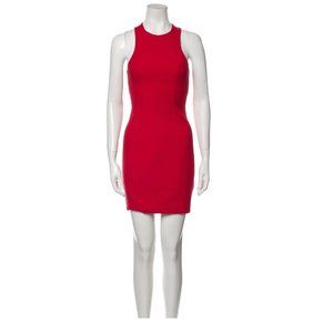 T BY ALEXANDER WANG Crew Neck RED Mini Sheath Dress (XS/2) Designer Brand $360